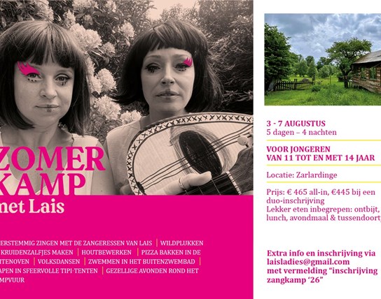 Zomerkamp met de zangeressen van Lais (van 't Smidje).