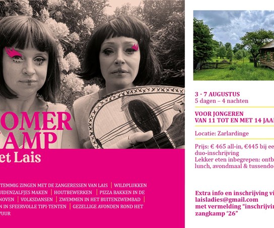 Zomerkamp met de zangeressen van Lais (van 't Smidje).